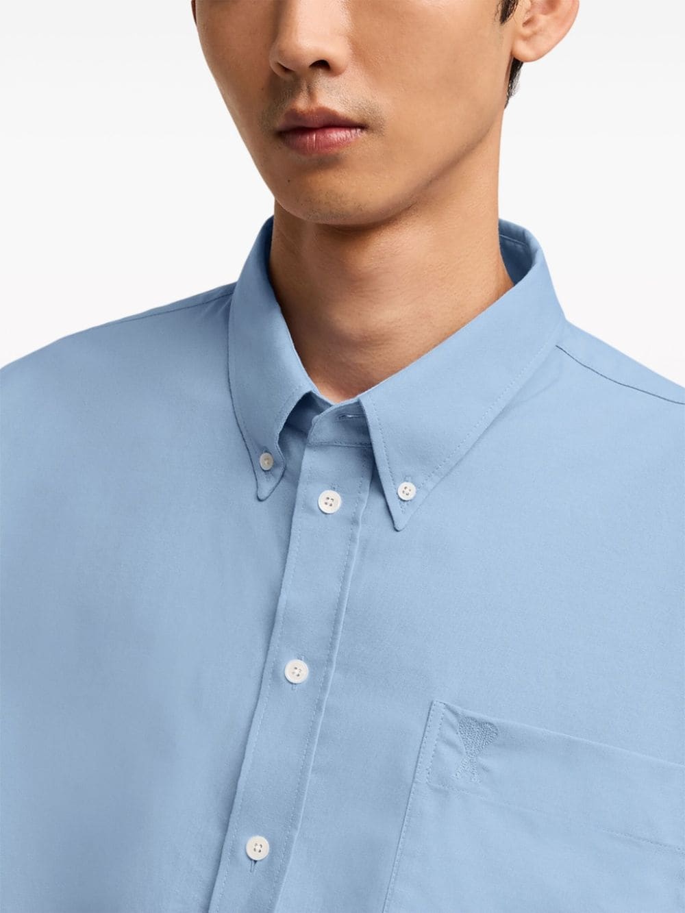 logo-embroidered poplin shirt - 6