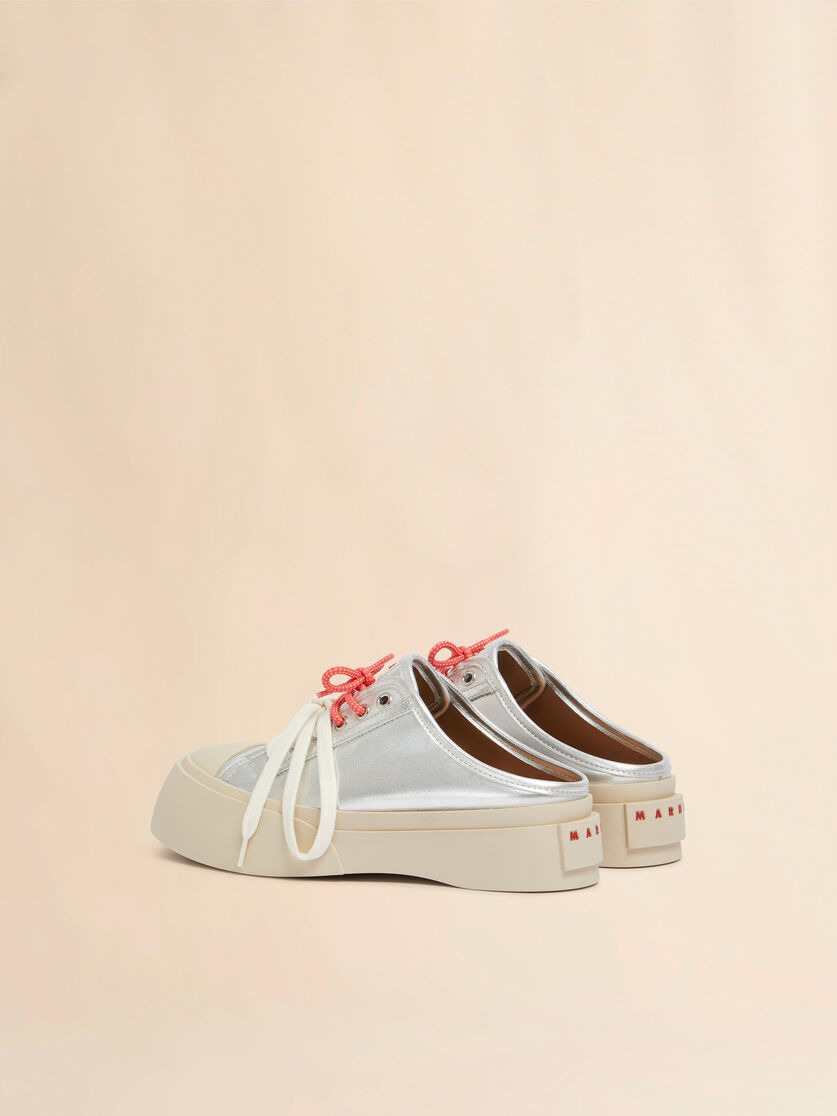 SILVER LEATHER PABLO LACE-UP SABOT - 3
