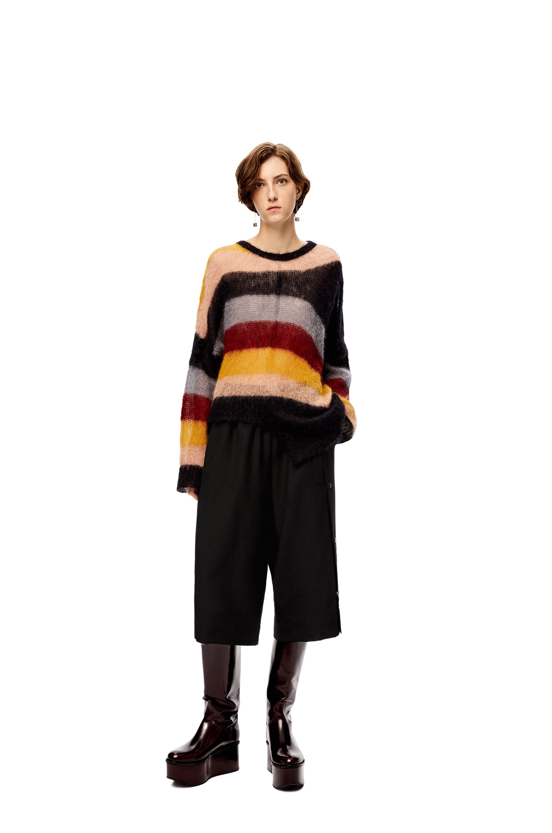 Elasticated button Bermudas in wool - 2