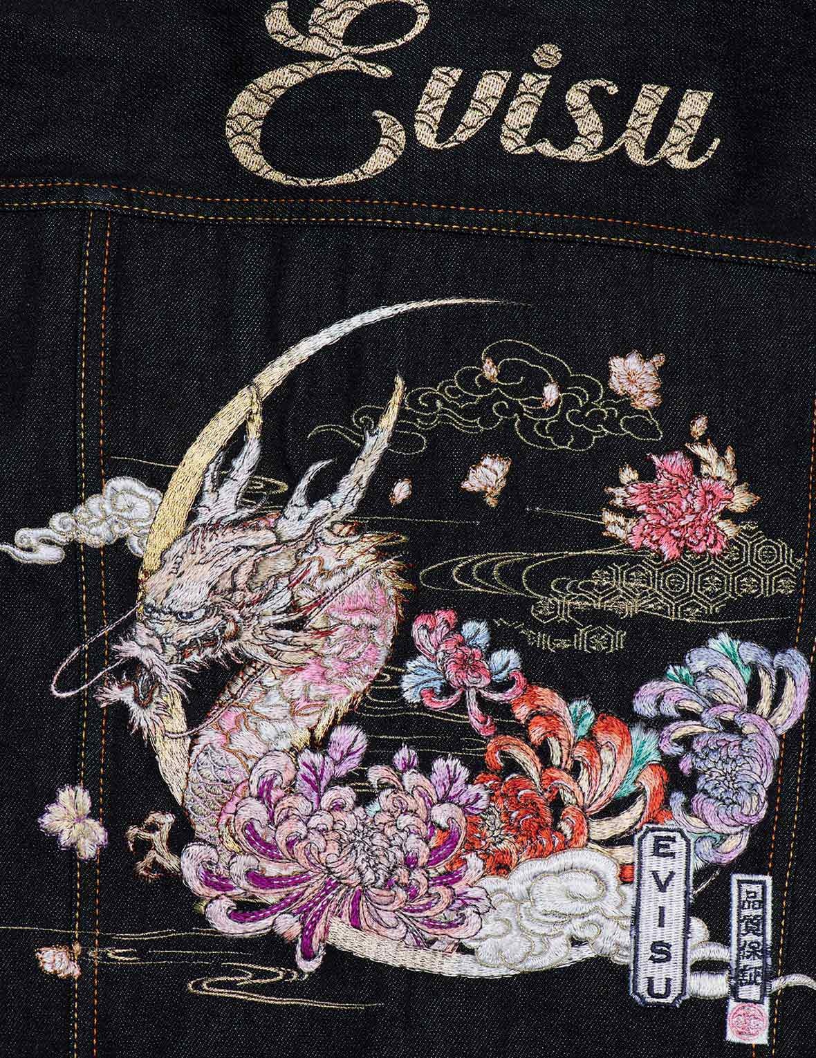 MOONLIGHT DRAGON EMBROIDERED DENIM JACKET - 8