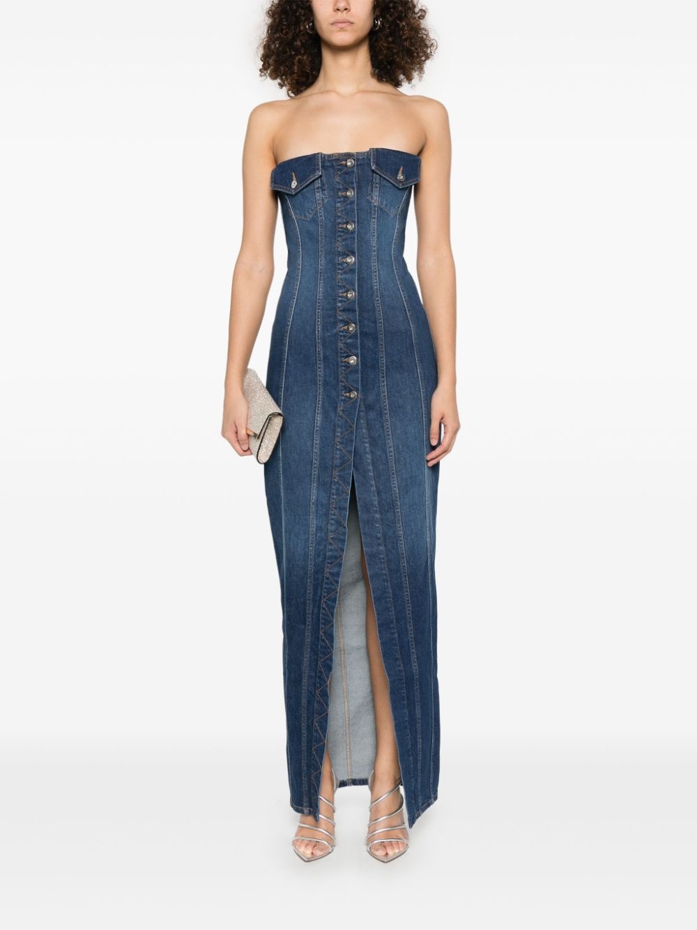 denim maxi dress - 2