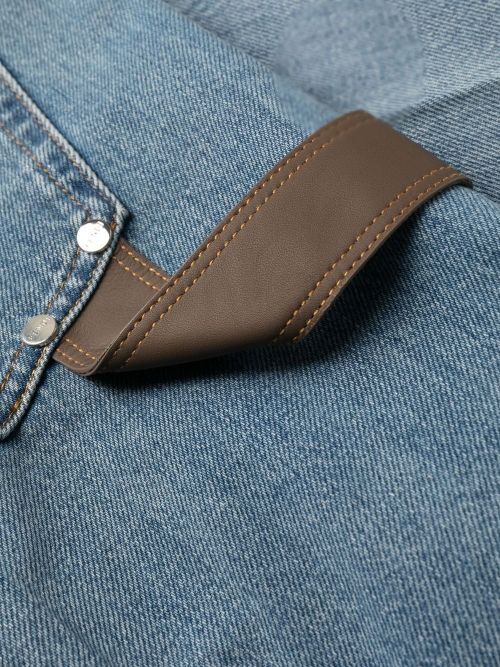 contrast-detail straigh-leg jeans - 7