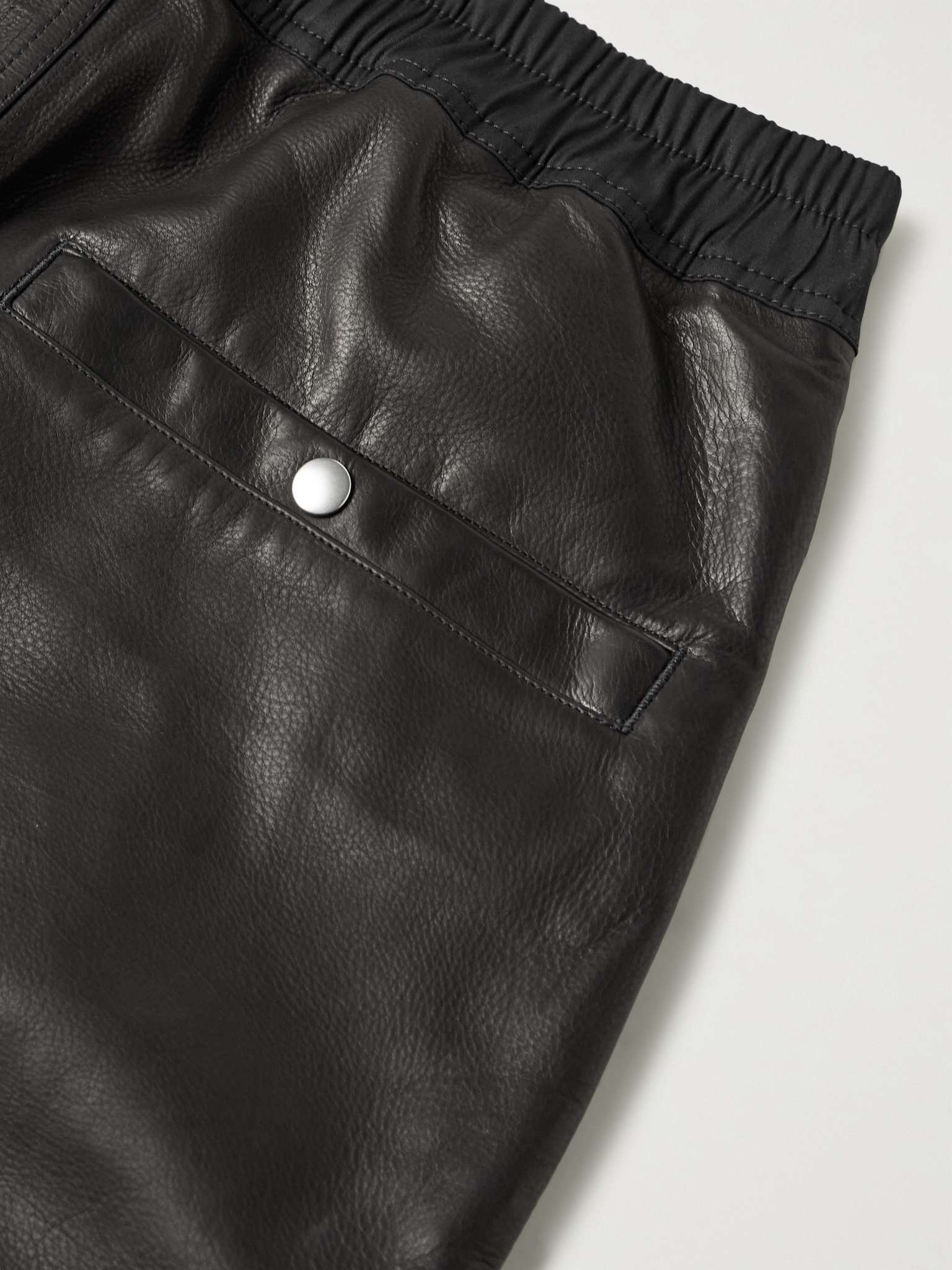 Tapered Leather Drawstring Track Pants - 5