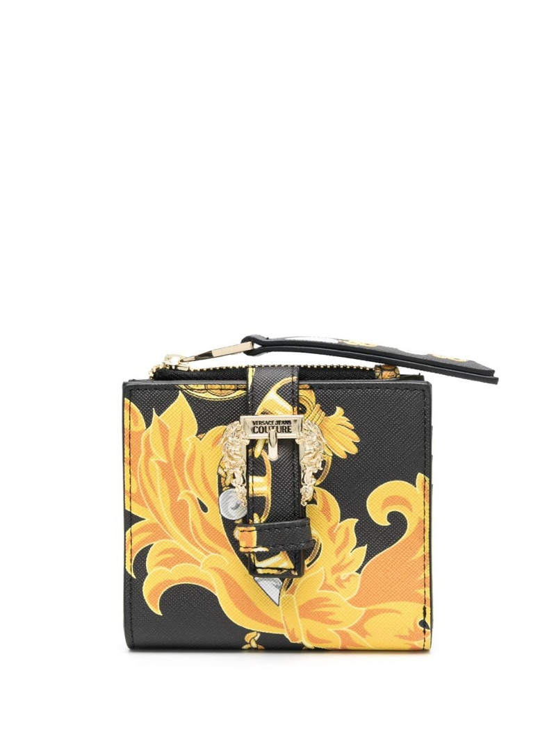 baroque-pattern print leather wallet 1