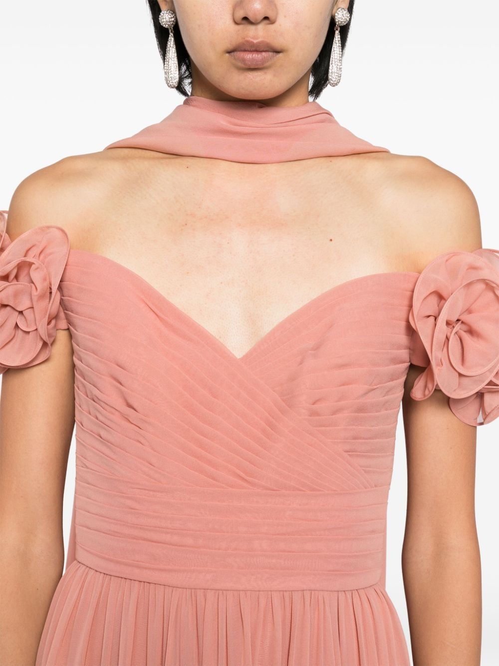 silk off-shoulder dress - 5