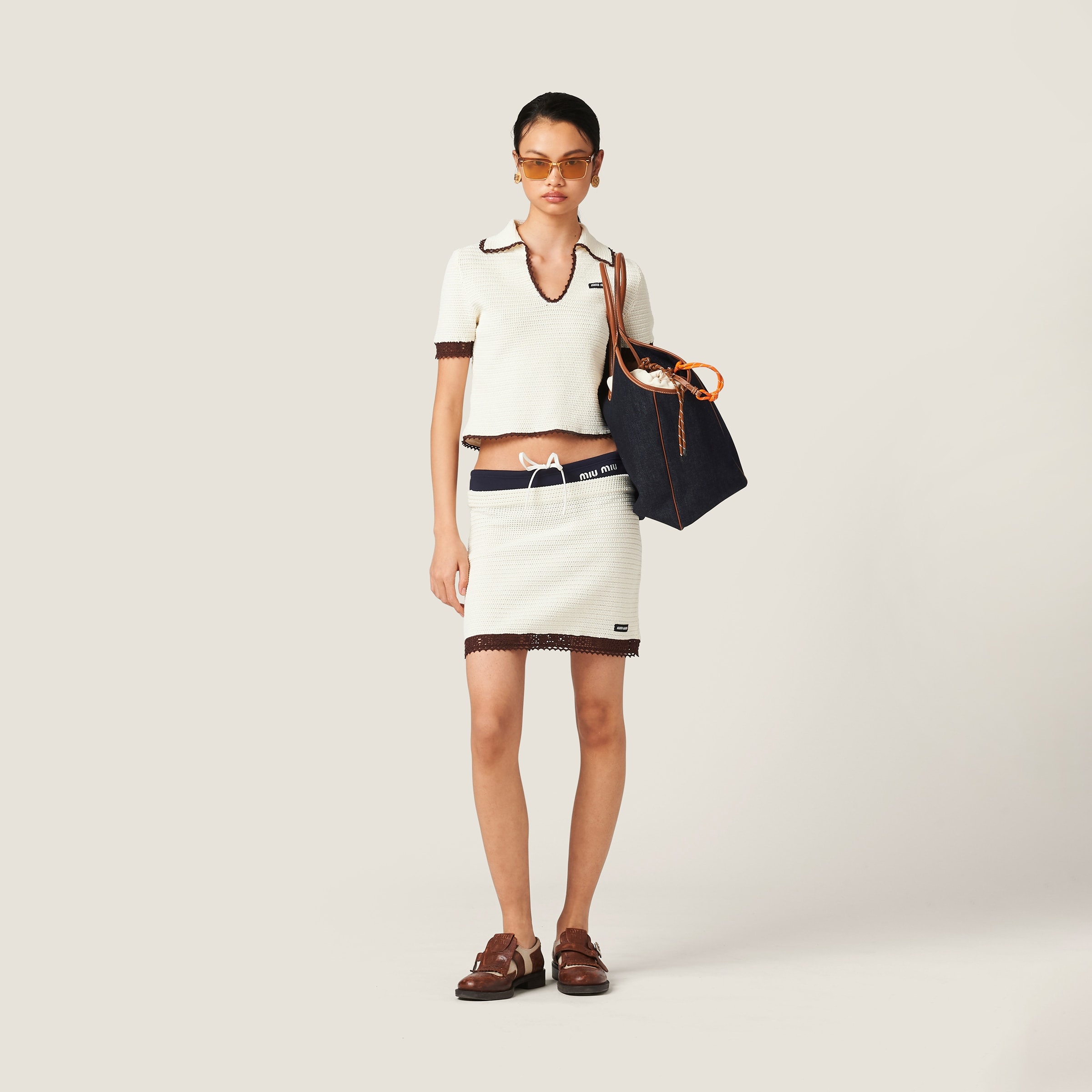 Crocheted cotton polo shirt - 2