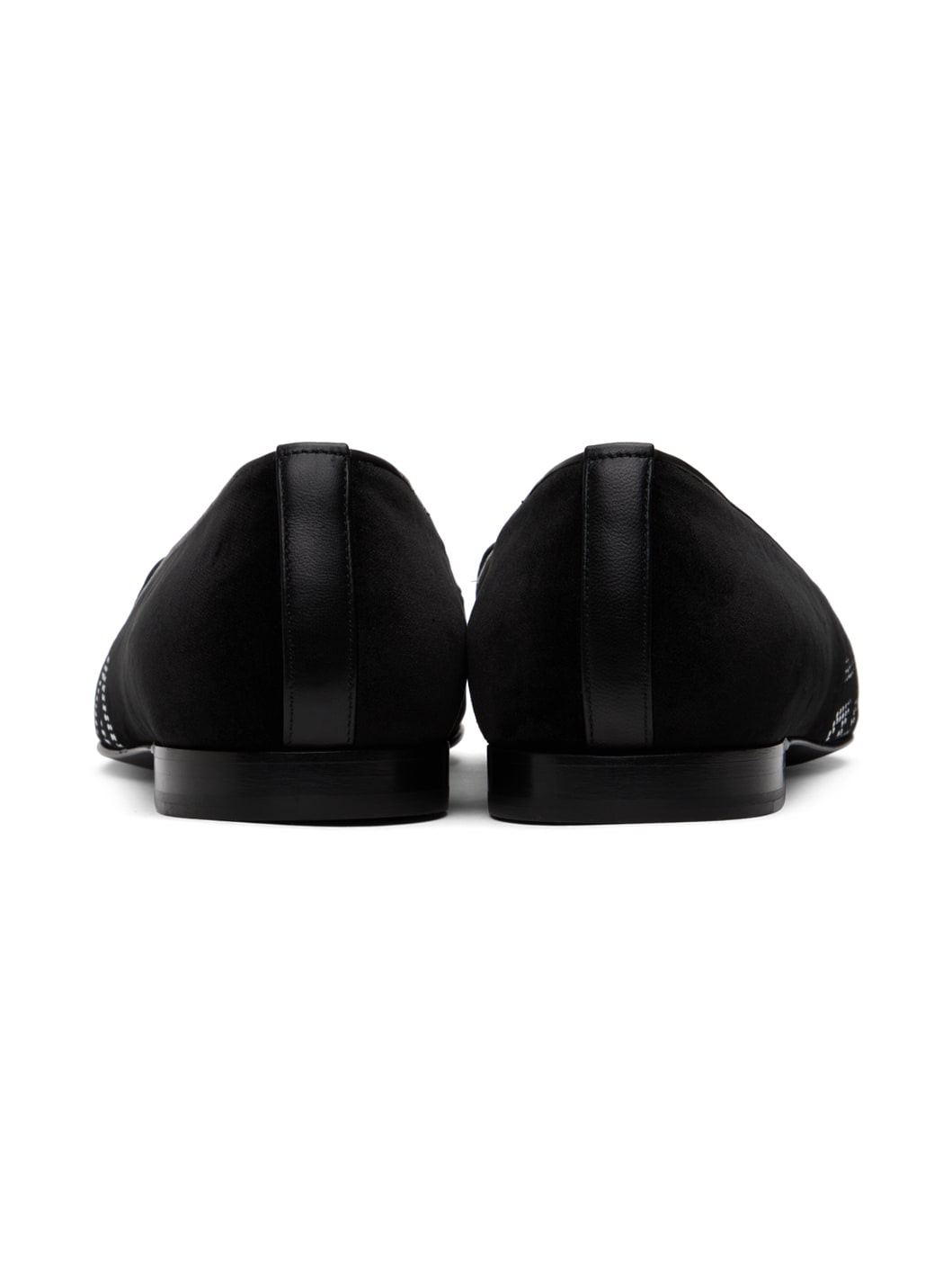 Black Studded Greca Loafers - 2