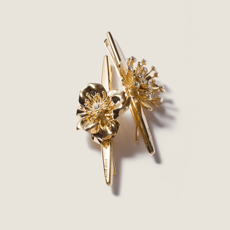 Metal barrettes with crystals 3