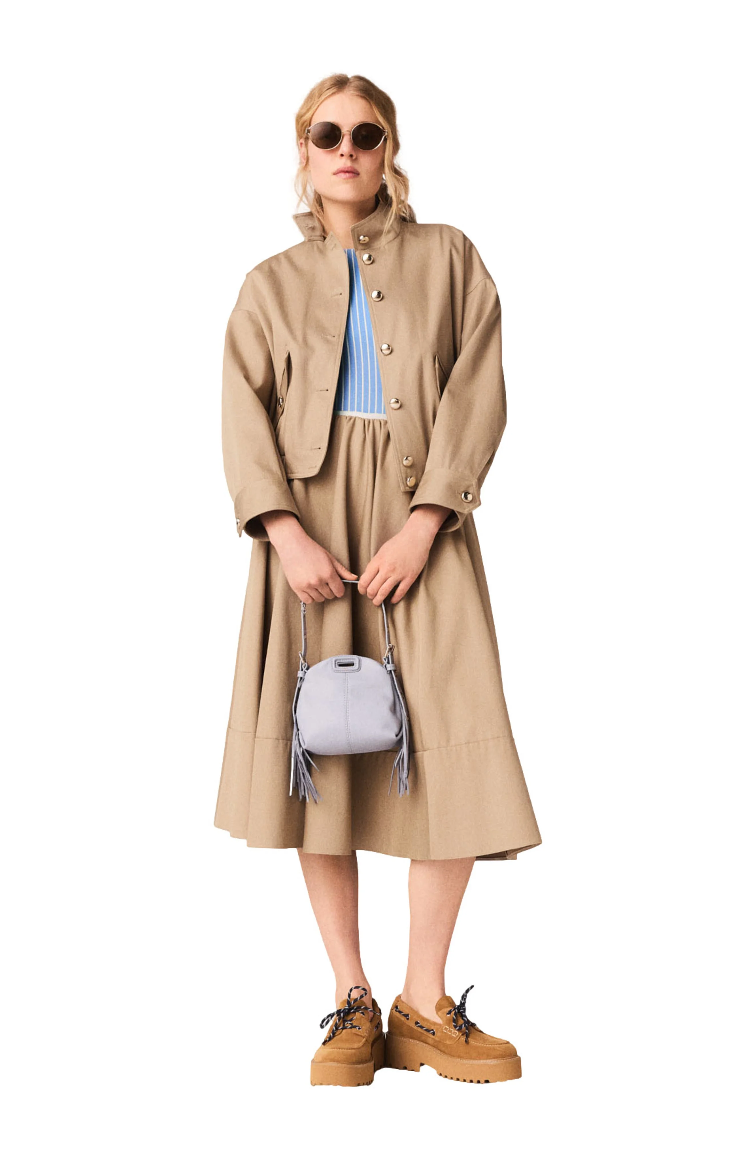 maje Cotton bomber jacket in Mastic Beige at Nordstrom - 1