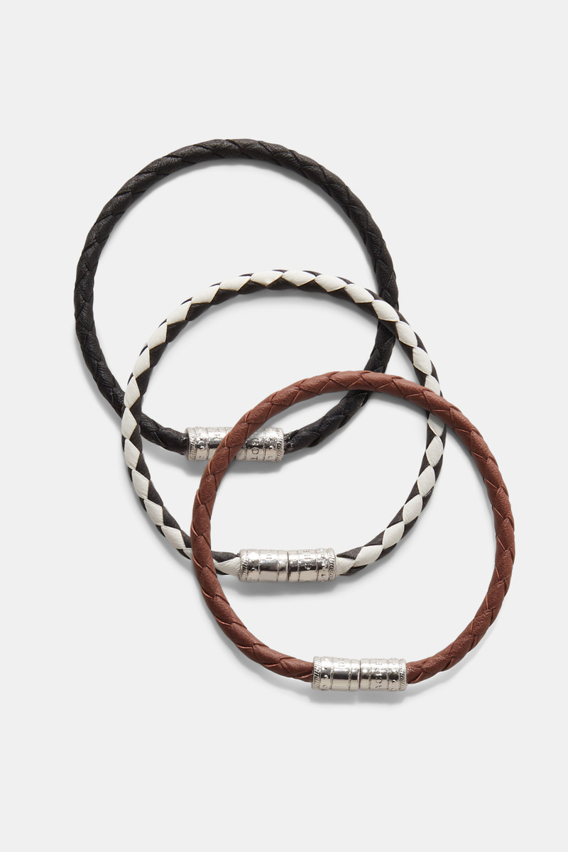 WOVEN ELEGANCE Cord bracelet Set of 3 1