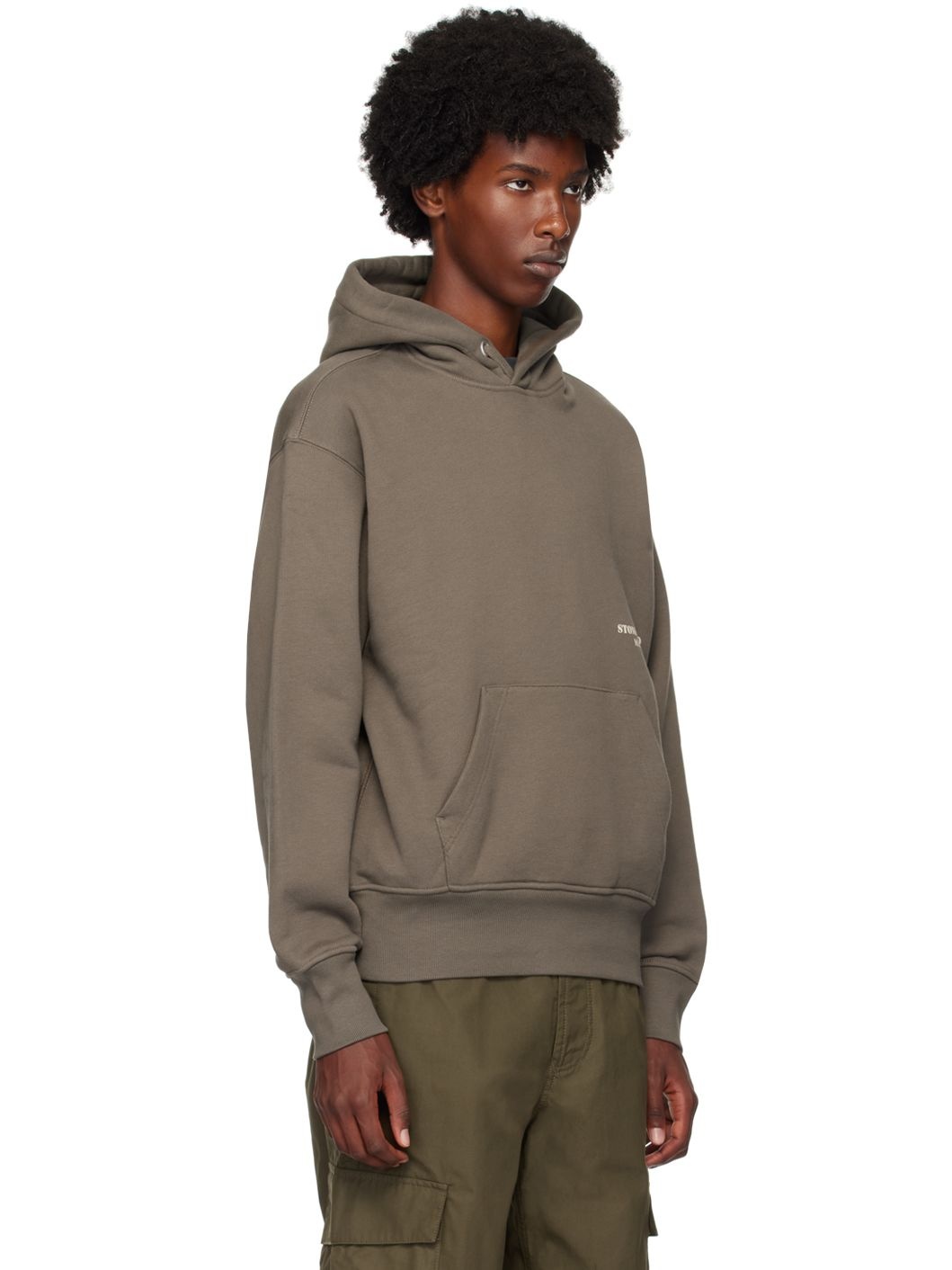 Taupe stone island hoodie sale