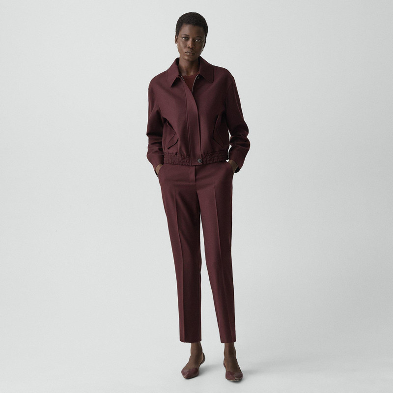 Theory Cropped Track Jacket in Sleek Flannel outlook