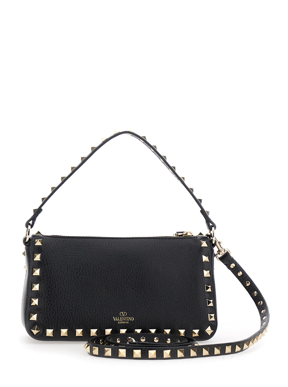 Valentino Garavani Women 'Rockstud' Black Small Handbag With All-Over Rockstud Embellishments And Re - 4