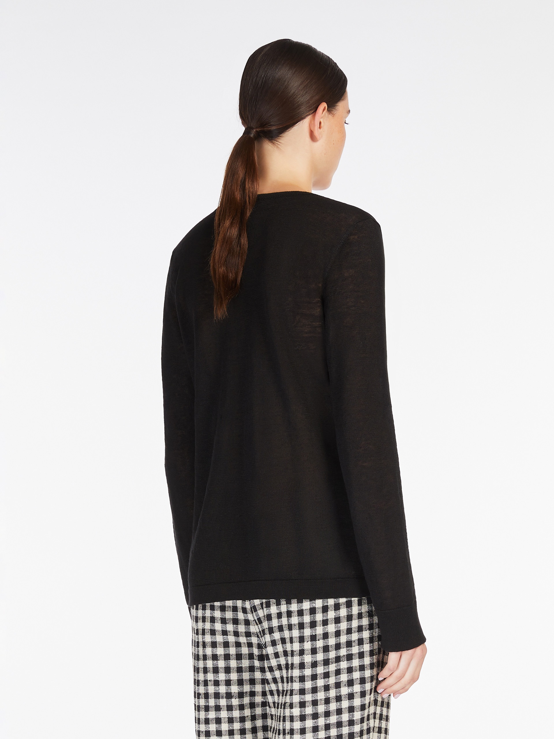 ZAFFIRO Linen V-neck sweater - 4