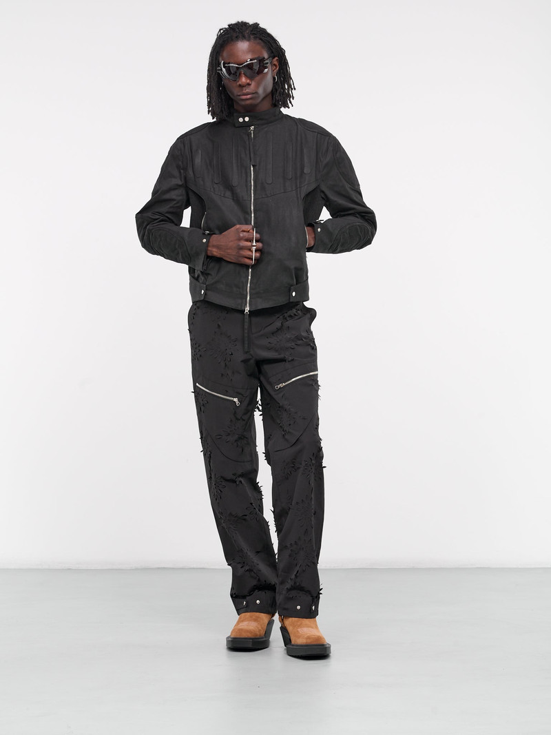 JUNTAE KIM Waxed Embossing Biker Jacket outlook