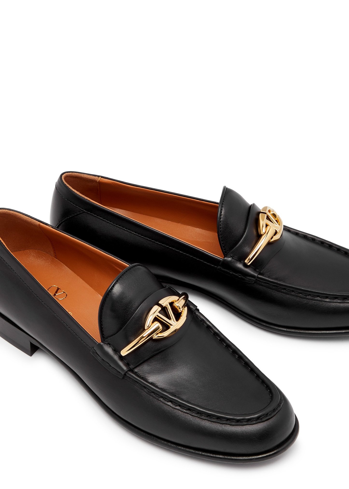 VLogo leather loafers - 3