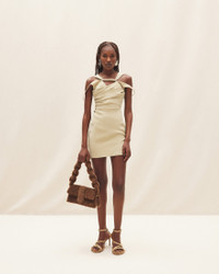 JACQUEMUS ビスコース ブレンド ミニ ドレス LA ROBE SOFFIO Jacquemus La Robe Soffio Draped Strap Mini Dress, Brand Size