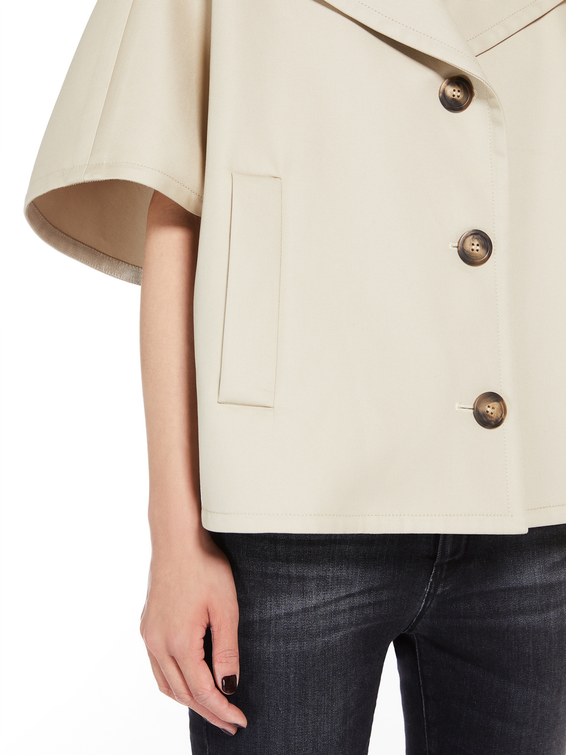 VEGGIA Cotton gabardine cape - 5