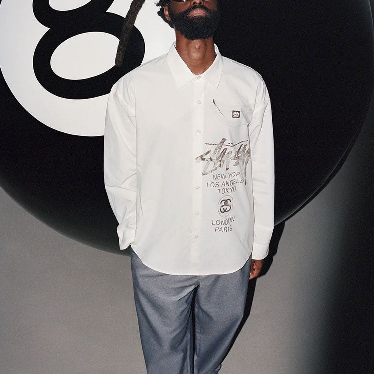 Stussy World Tour Logo Shirt 'White' 1110249 - 4