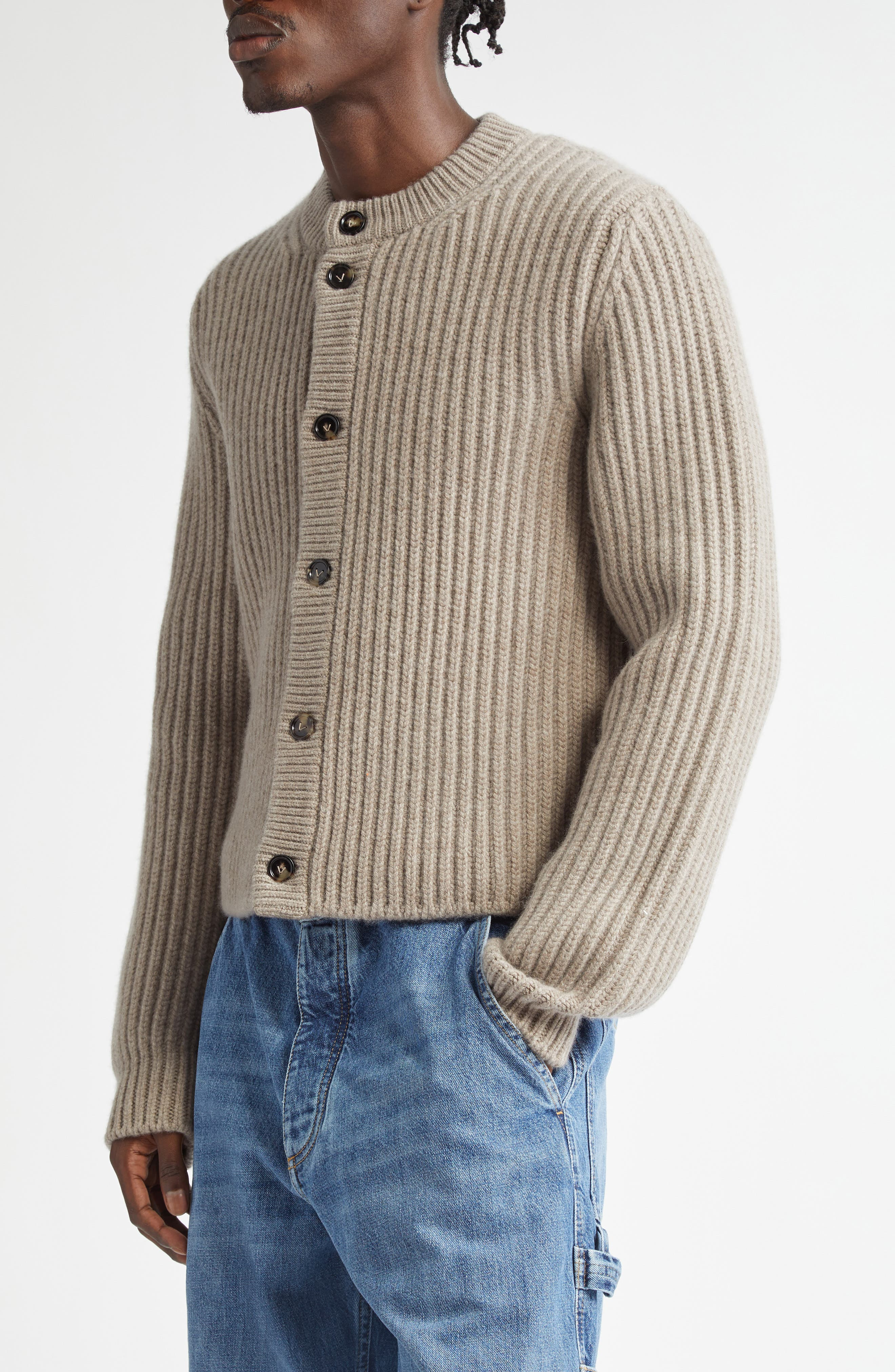 Rib Wool & Cashmere Cardigan - 5