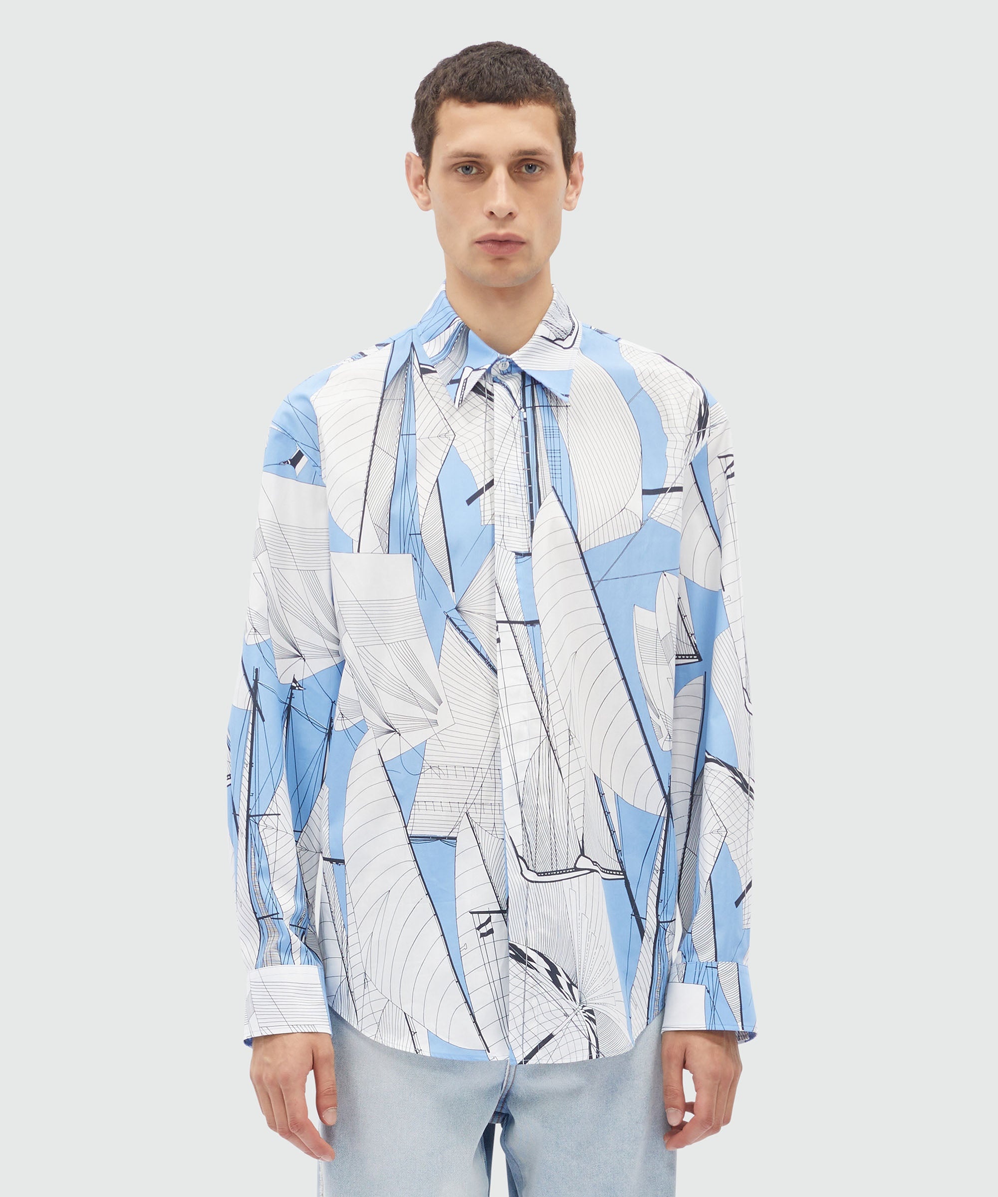"Sail race" print poplin shirt - 2