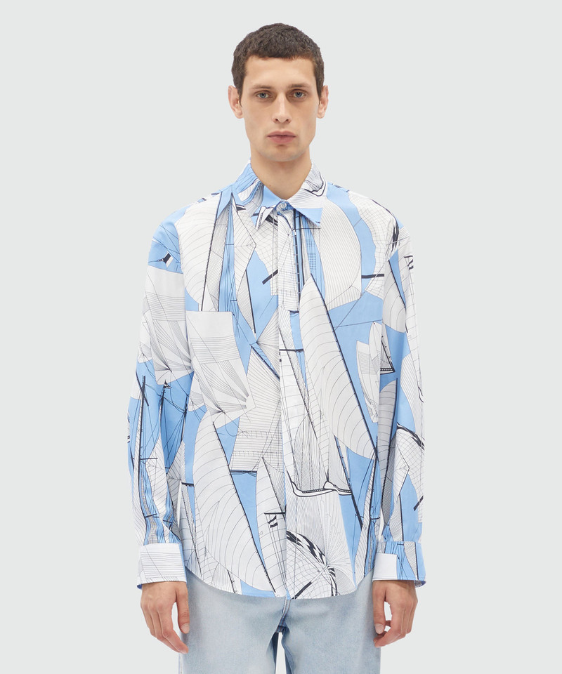 MSGM "Sail race" print poplin shirt outlook