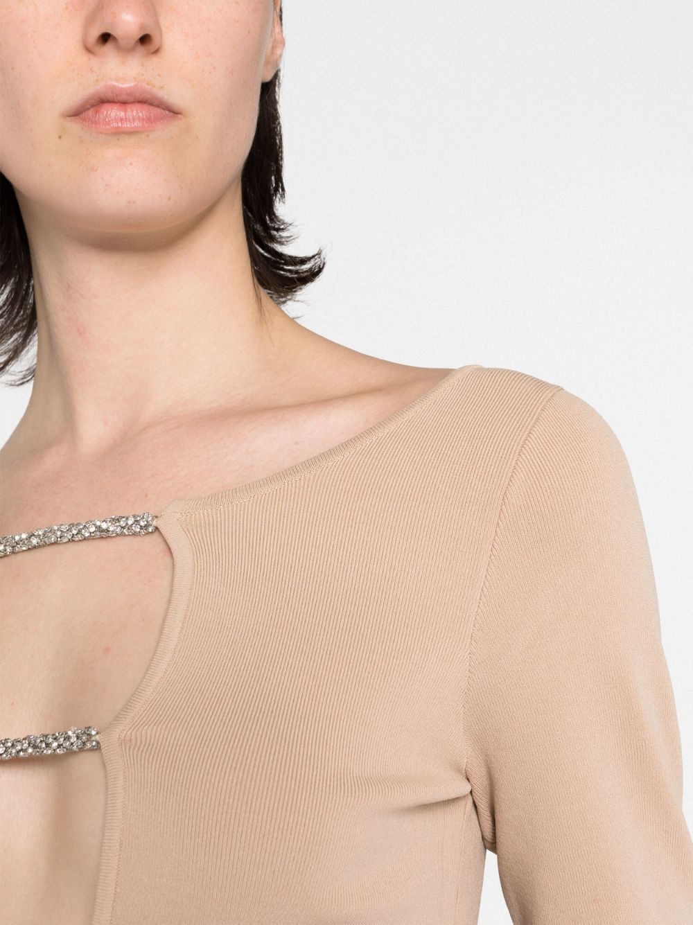 crystal-embellished strap-detail top - 3