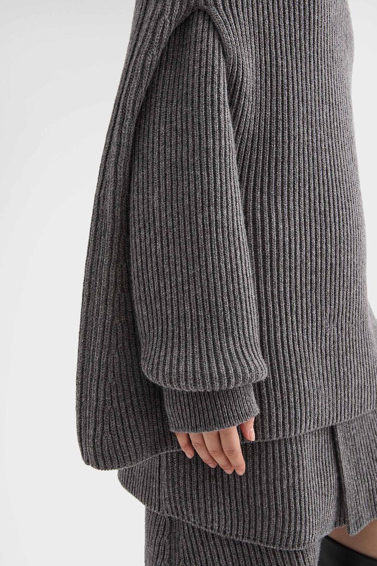 Midweight Wool High-Neck Cape - 6