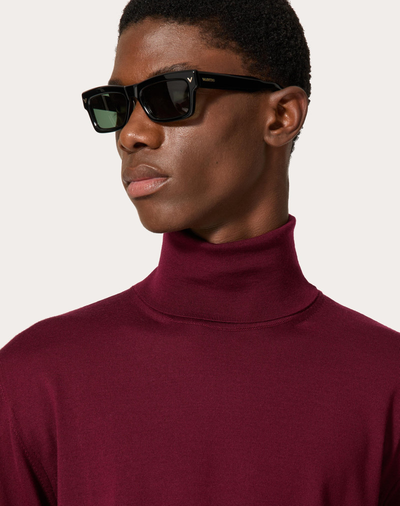 HIGH-NECK WOOL SWEATER WITH VLOGO SIGNATURE EMBROIDERY 5