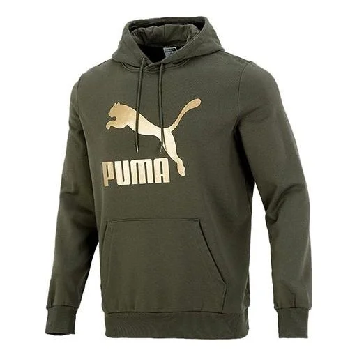 PUMA Classics Bronzing Logo Printing Sports Olive Green 531370-44 - 1