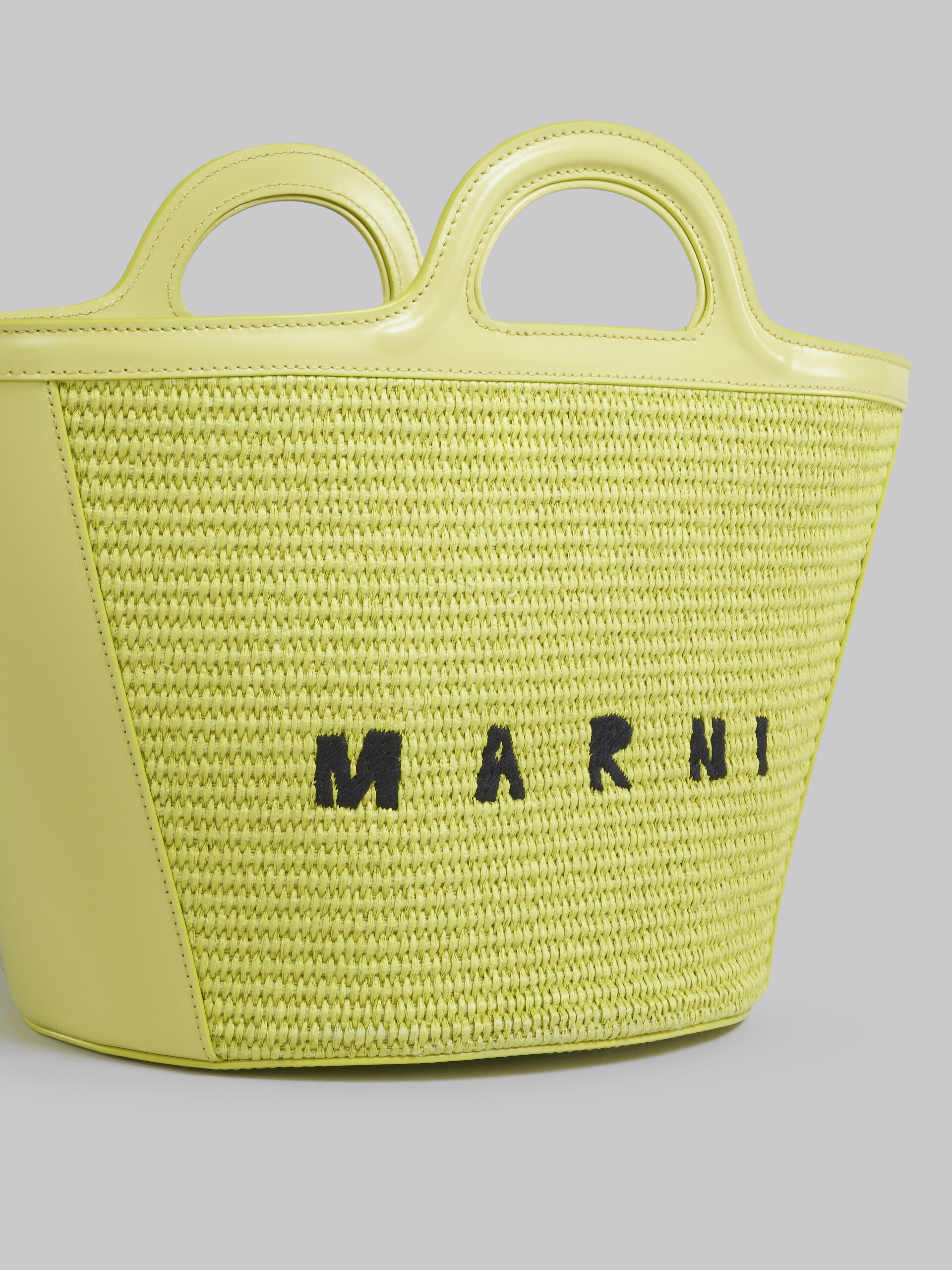 TROPICALIA SMALL BAG IN YELLOW LEATHER AND RAFFIA - 5