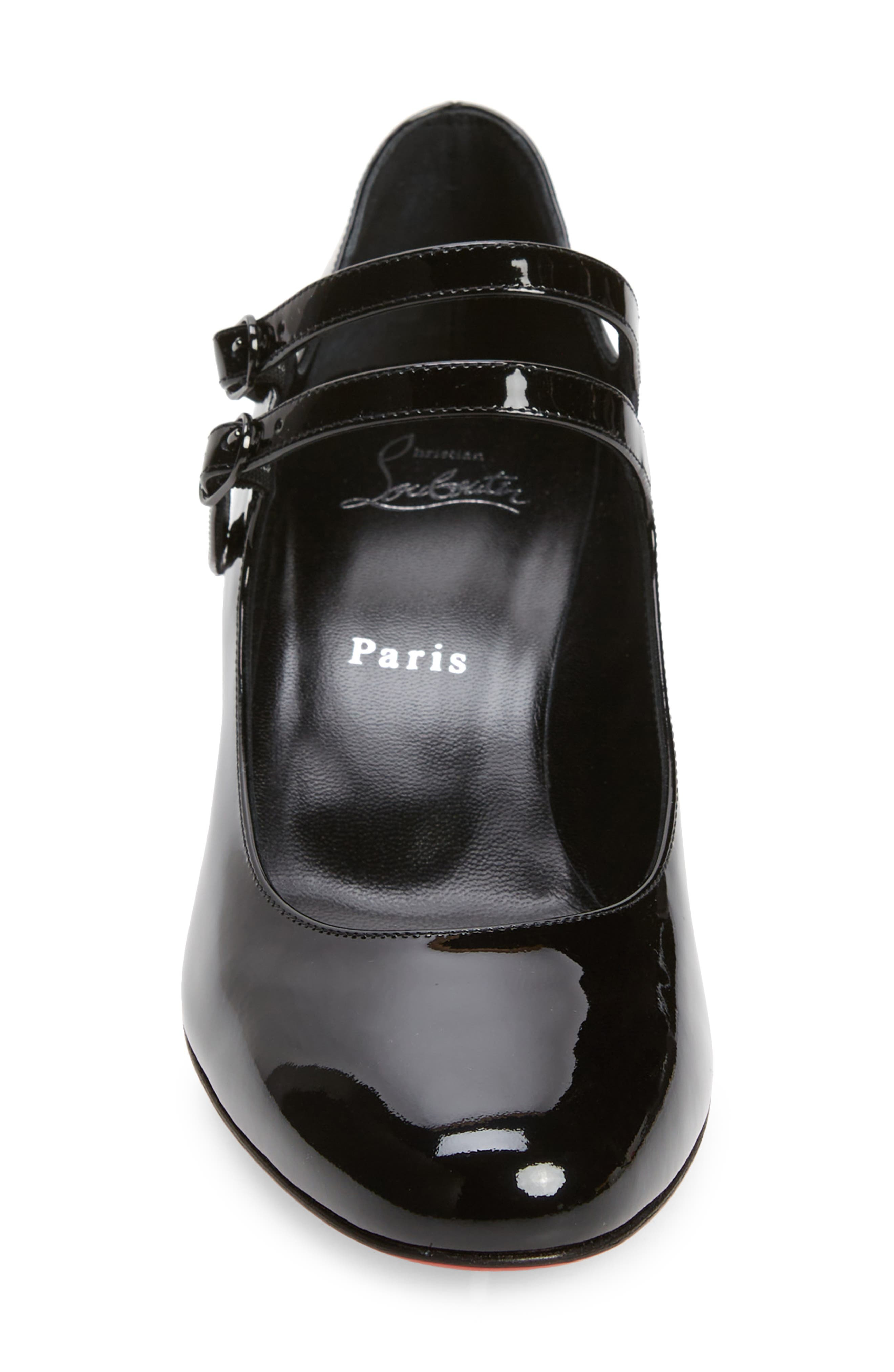 Christian Louboutin Miss Jane Pump in B439 Black/lin Black at Nordstrom - 4