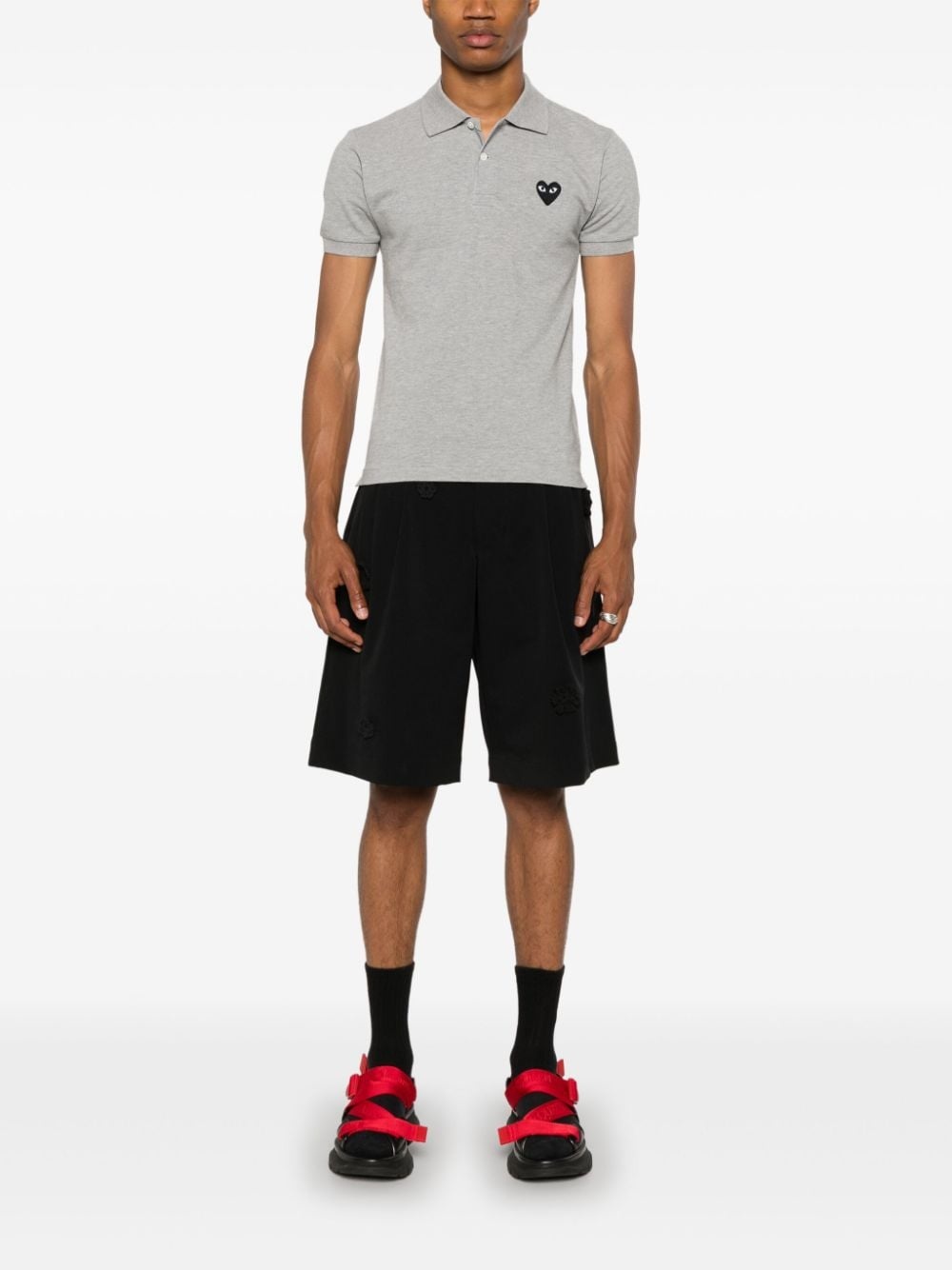 Heart-patch piqué polo shirt - 2