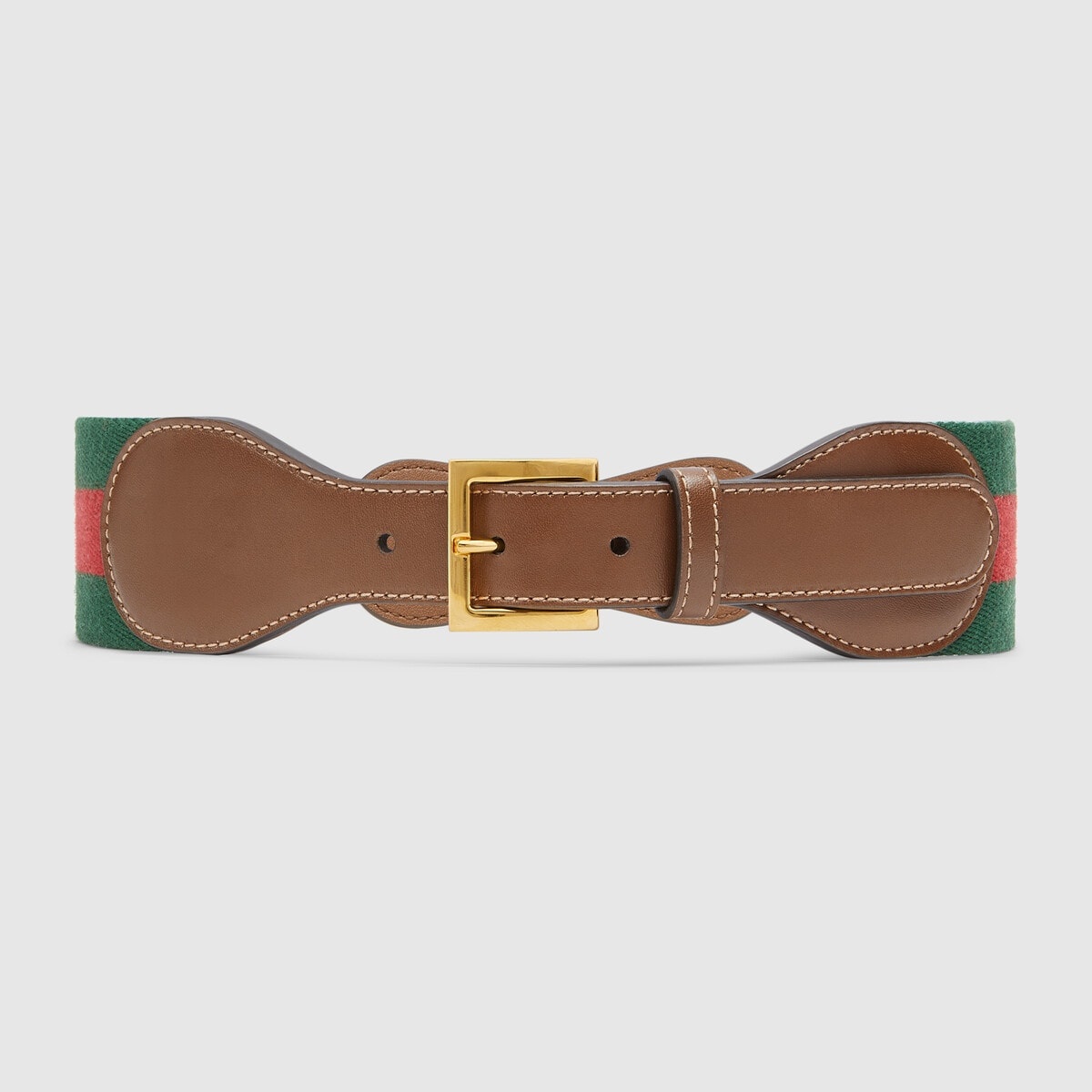 Web belt with leather and Horsebit - 3