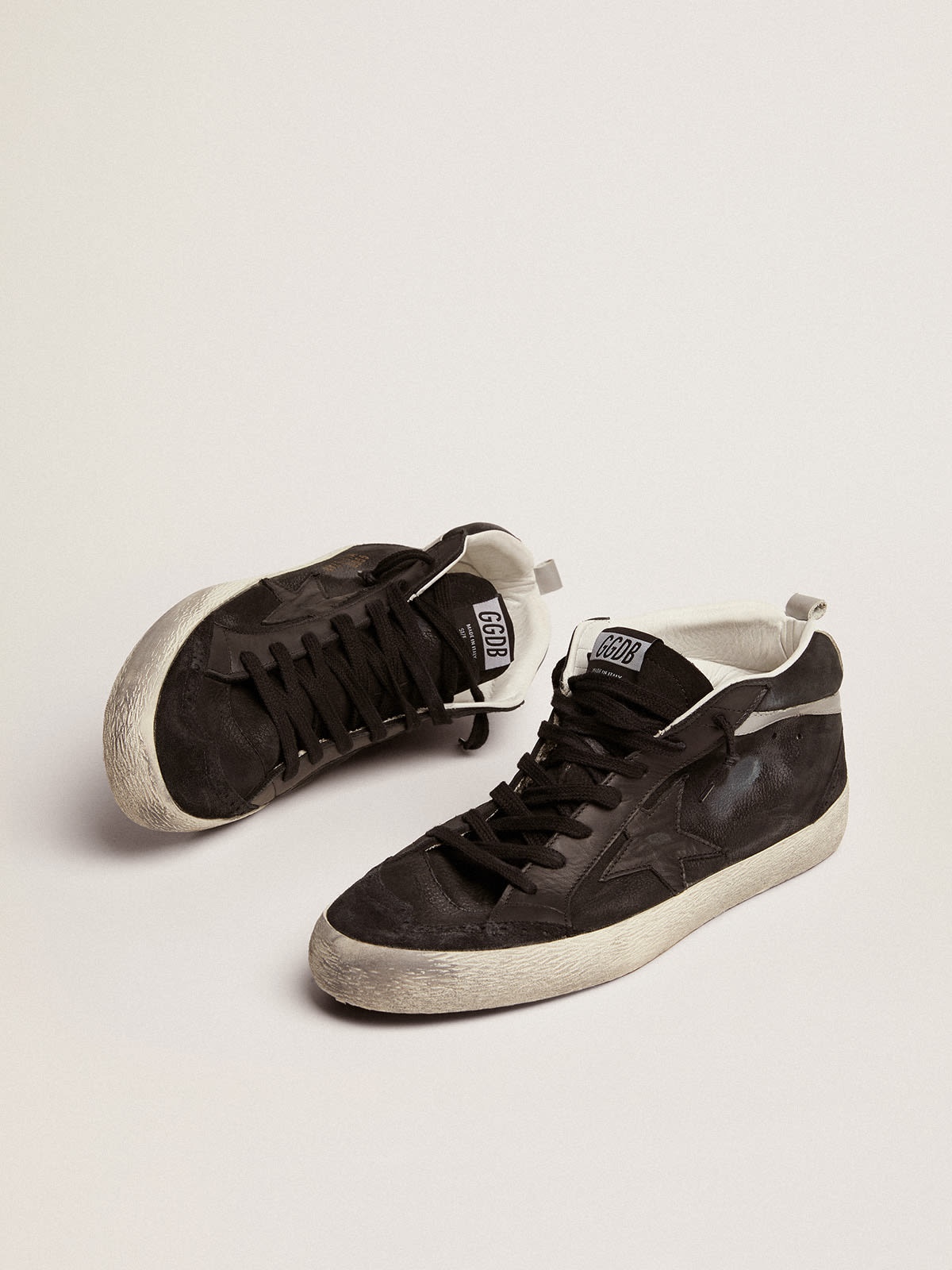 Men's Mid Star in nubuck with black leather star and silver flash - 2