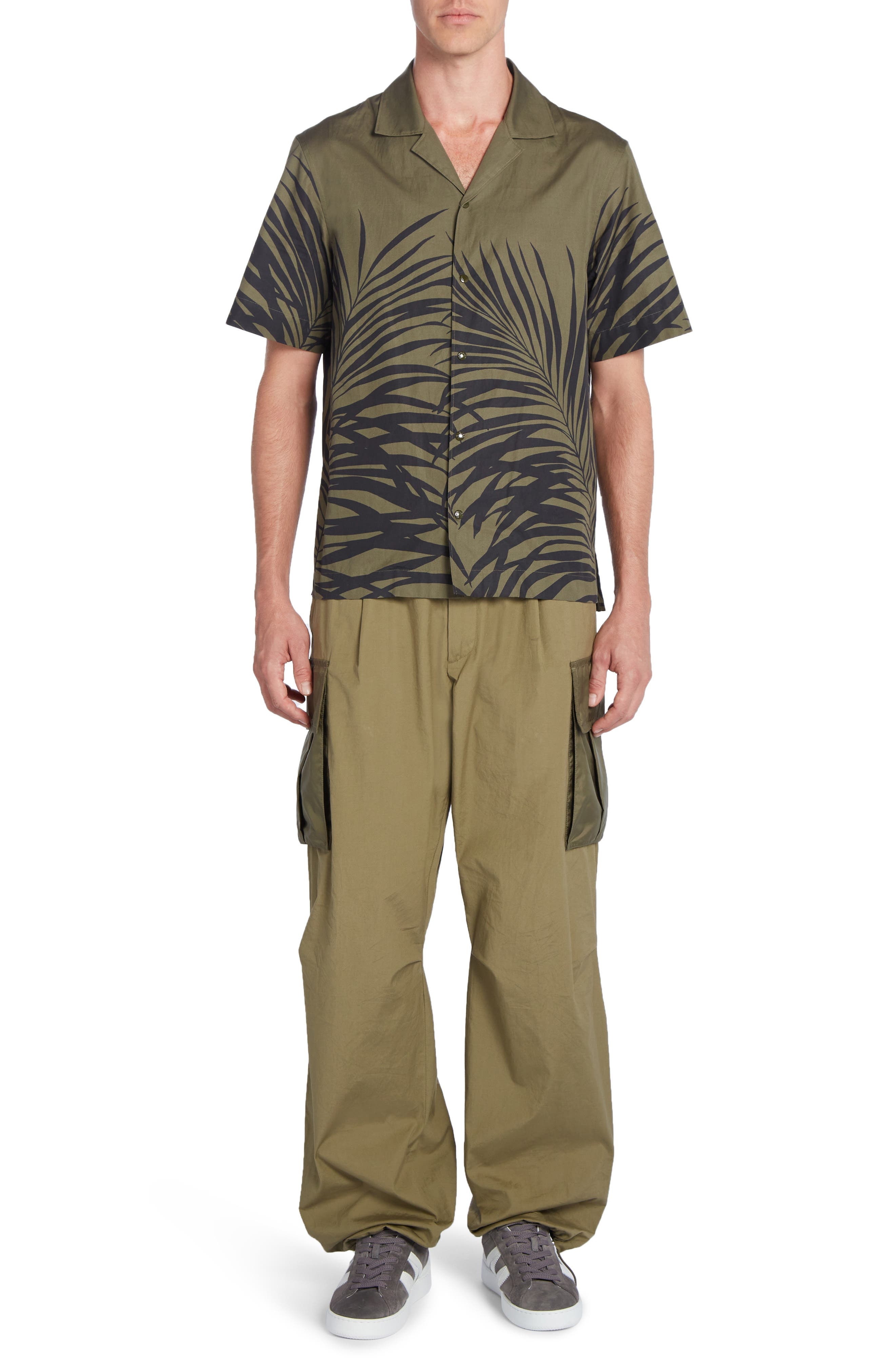 Fern Print Cotton Poplin Camp Shirt - 2