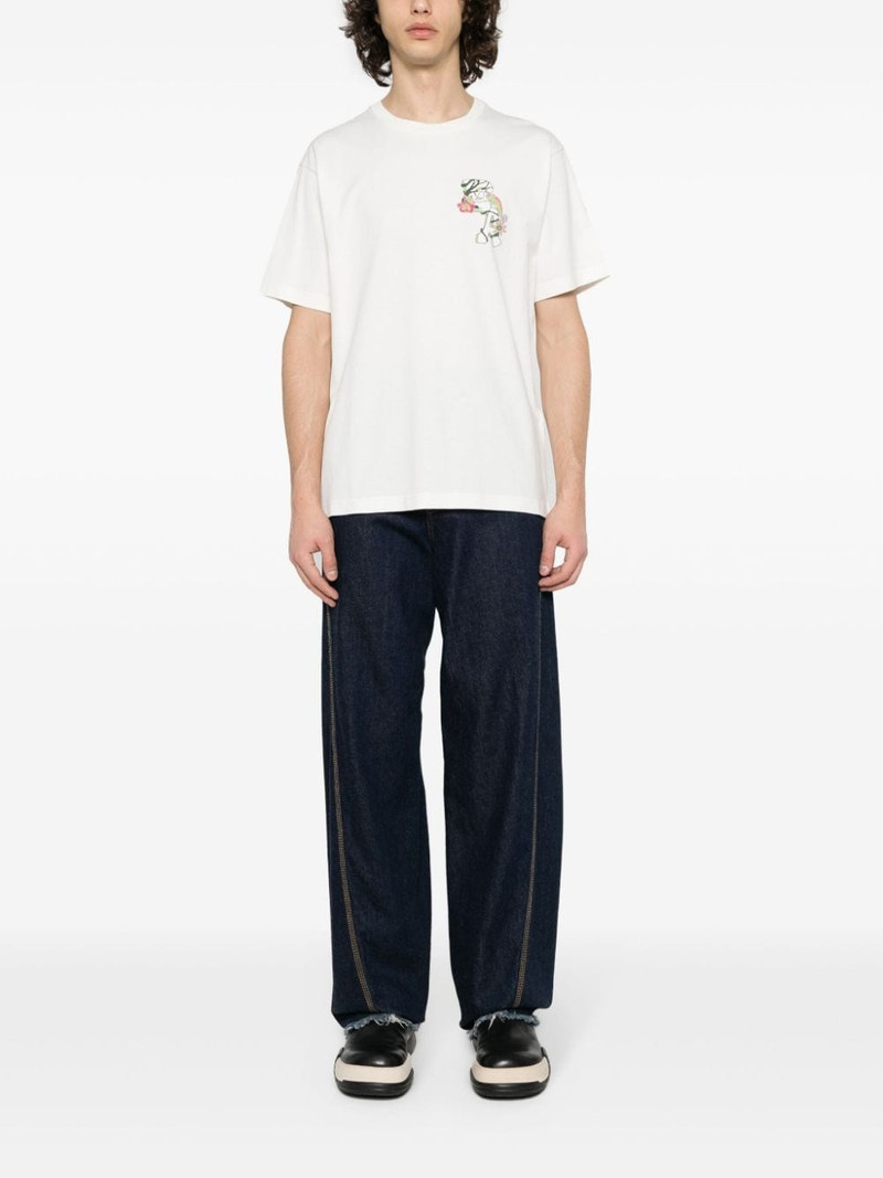 EMPORIO ARMANI monogram-print cotton T-shirt outlook