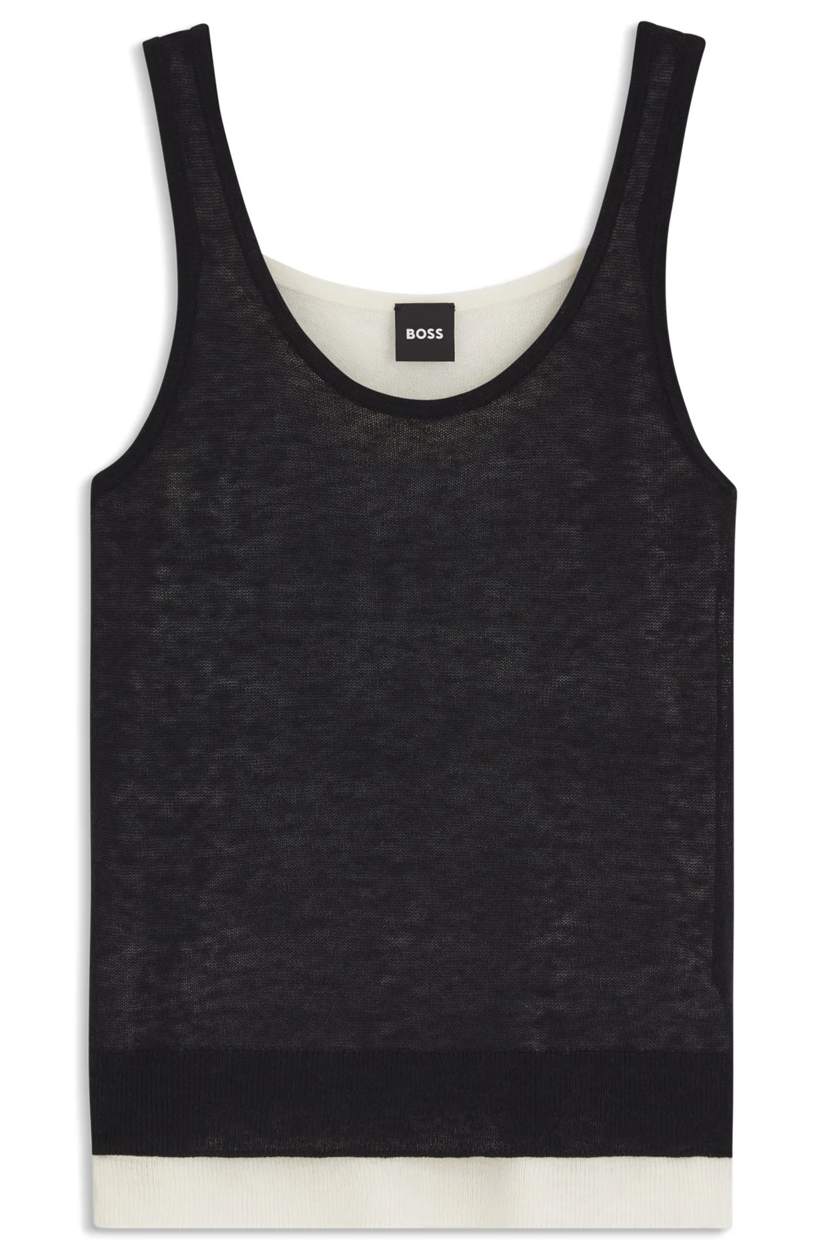 KNITTED VEST TOP WITH LAYERED DESIGN - 1