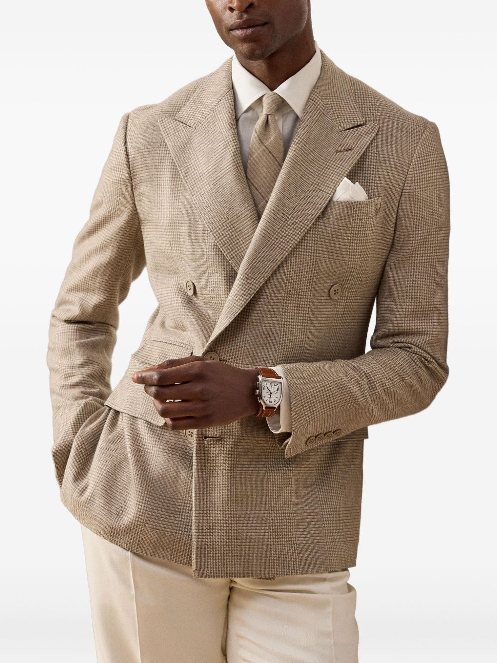 checked double-breasted suit - 4