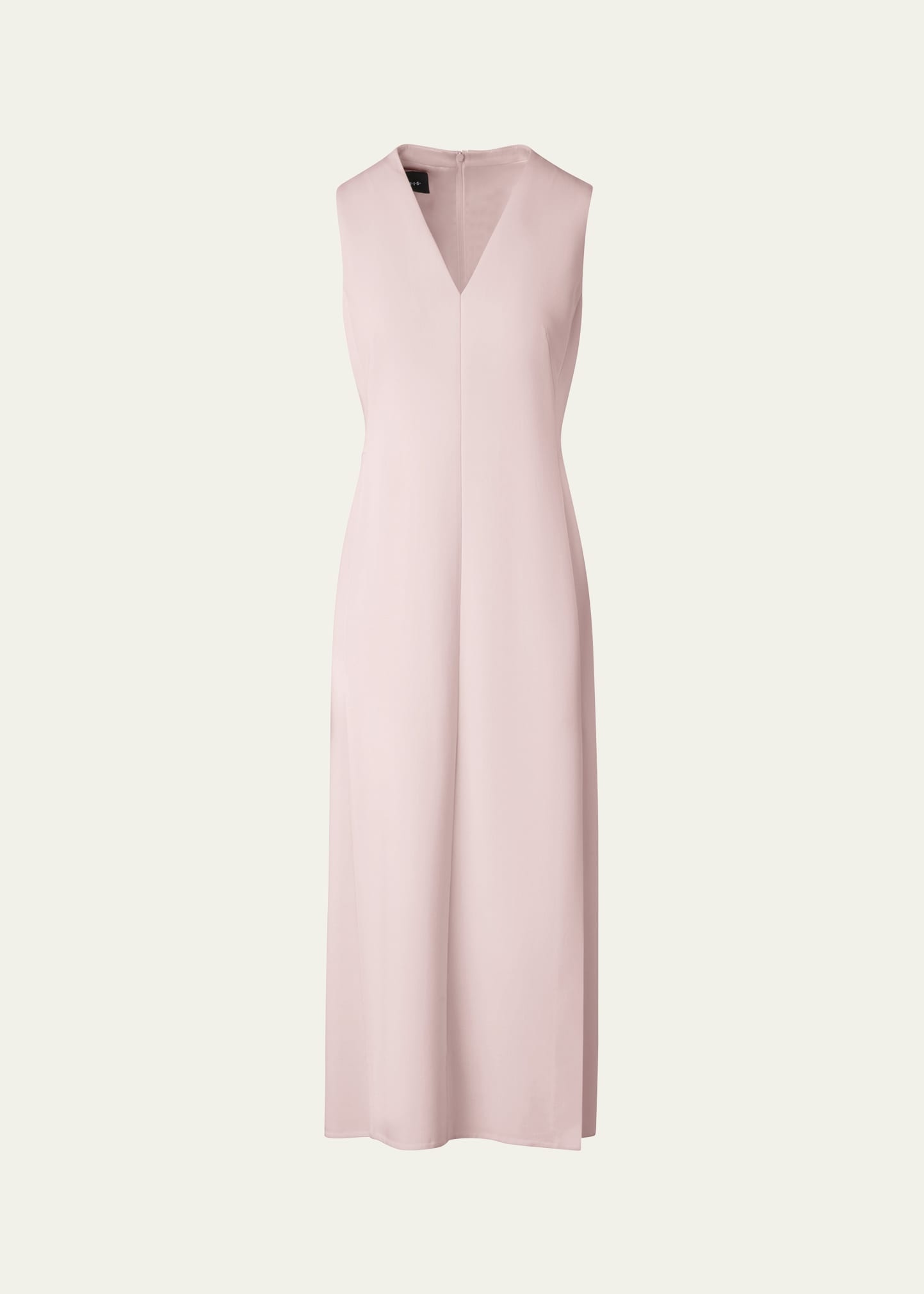 V-Neck Midi Wool Dress - 1