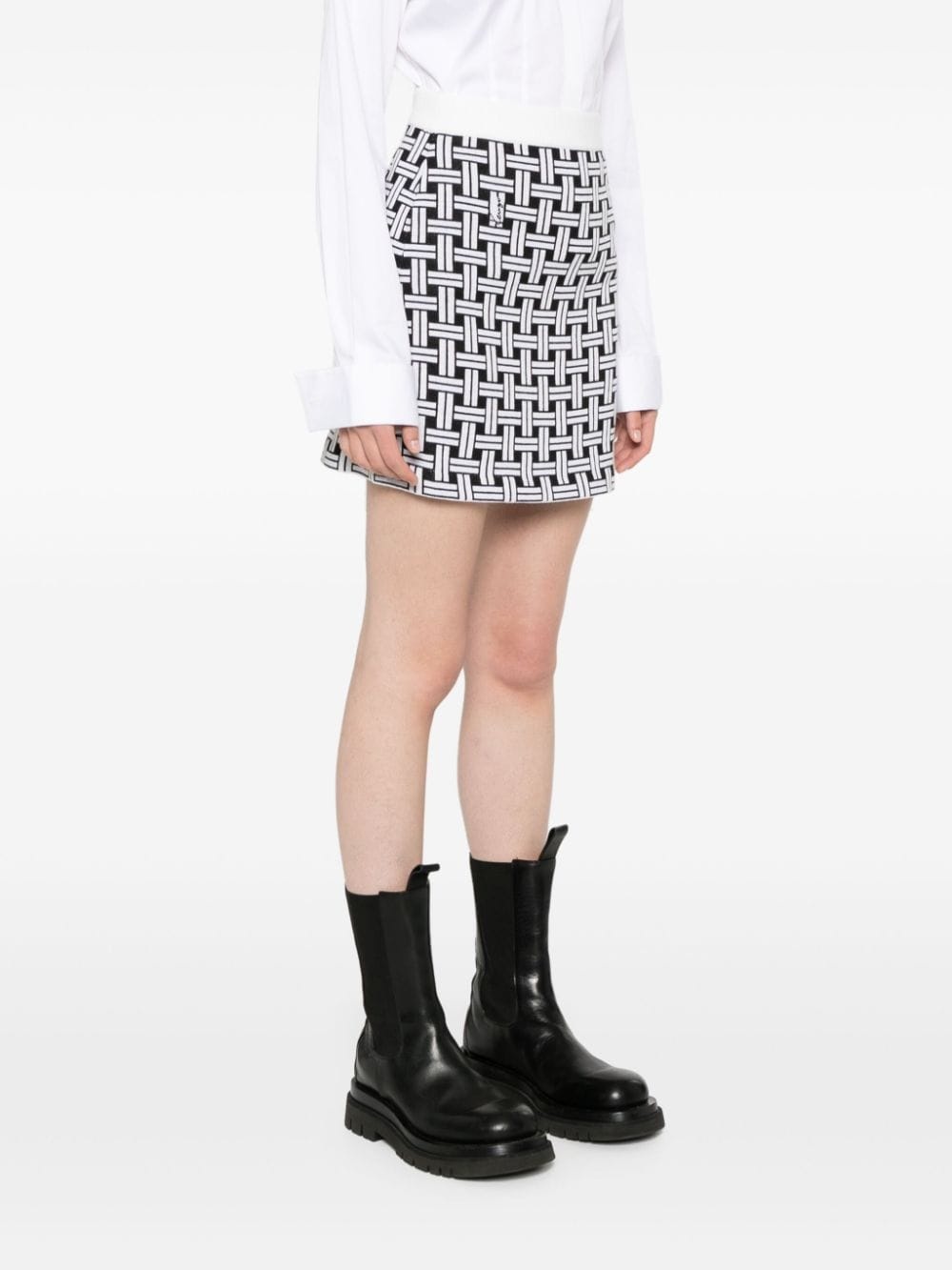 patterned-jacquard mini skirt - 3
