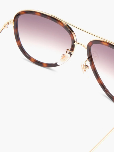 GUCCI Tortoiseshell-effect acetate aviator sunglasses outlook