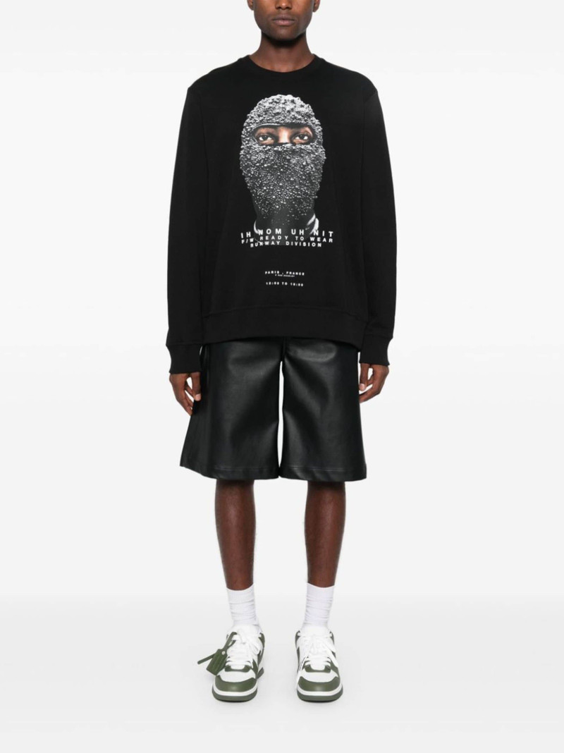 ih nom uh nit Black Mask-print sweater outlook