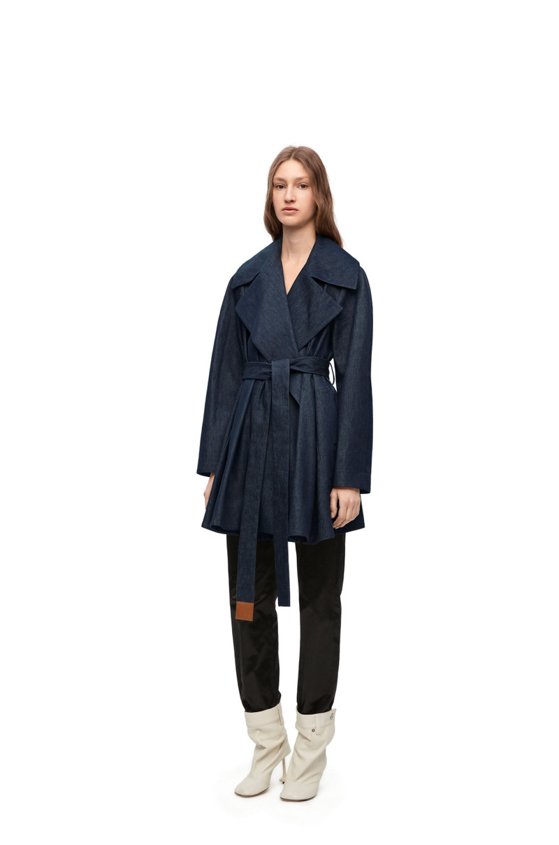 Loewe Trapeze coat in denim outlook
