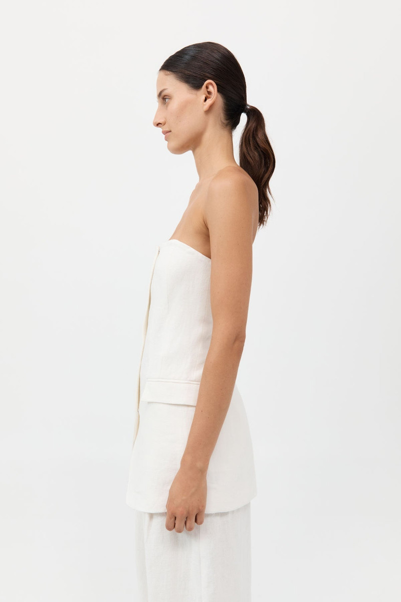 Tailored Strapless Top - Ivory 4