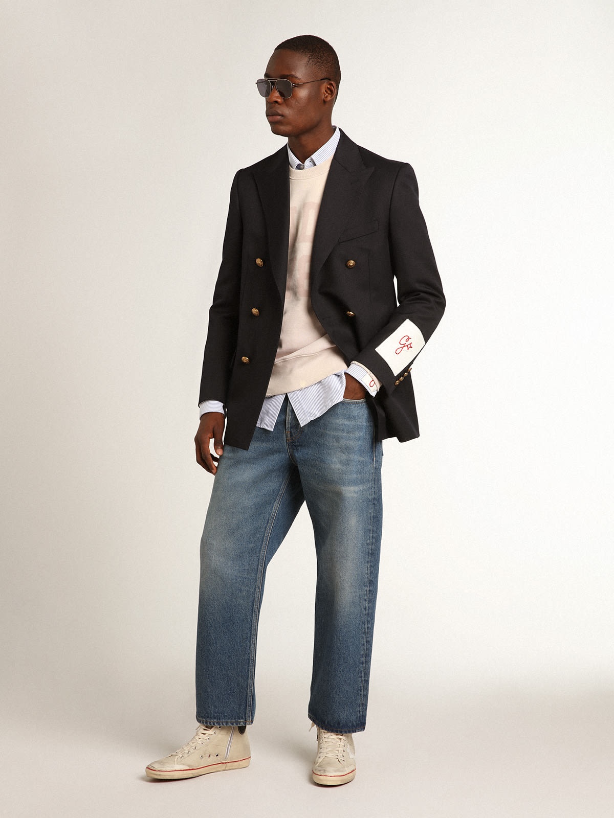 Golden Goose Stonewashed-effect blue jeans | REVERSIBLE