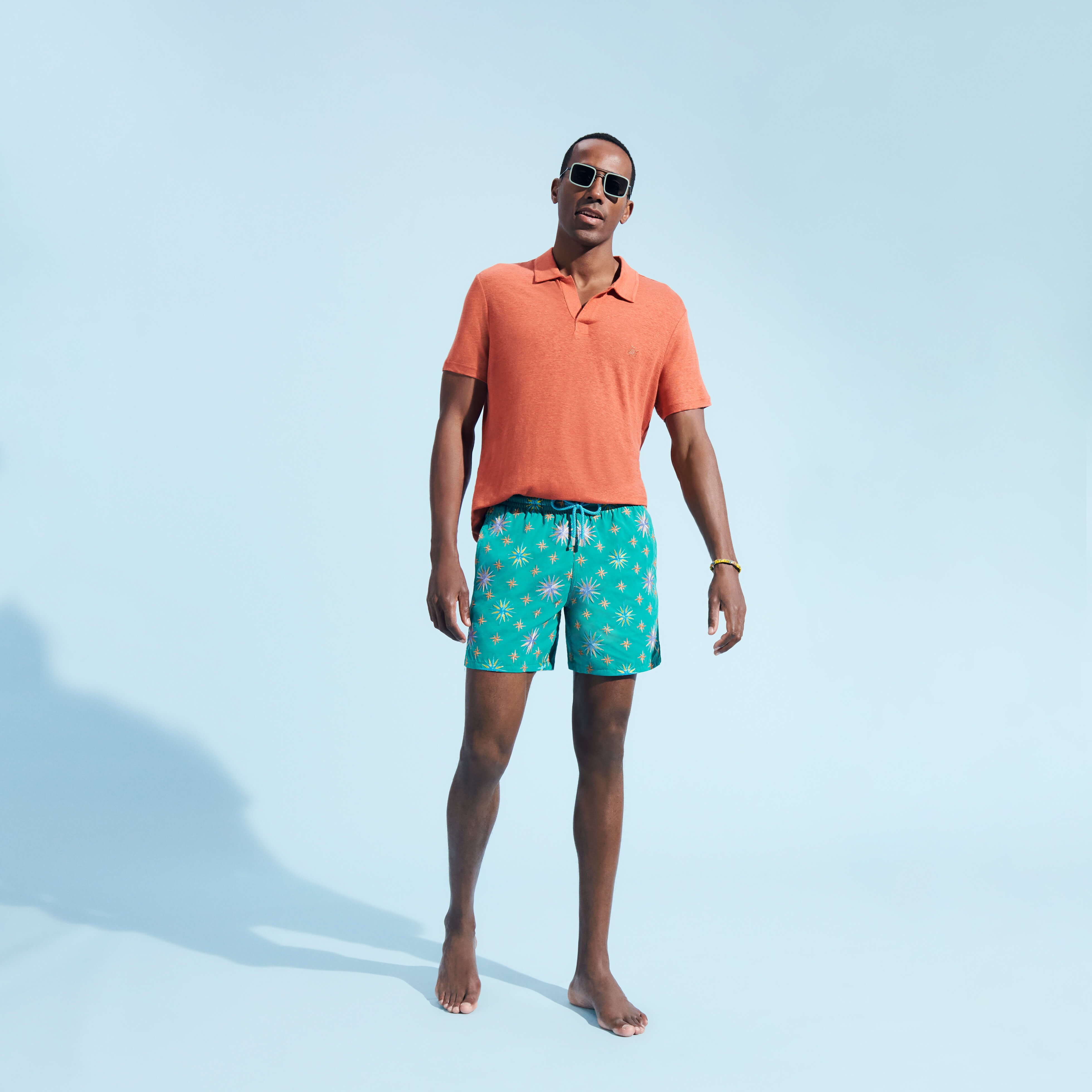 Men Linen Jersey Polo Solid - 5