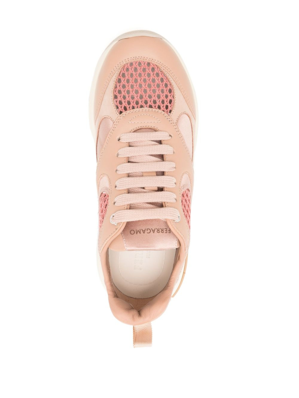 Gancini-embossed panelled sneakers - 4