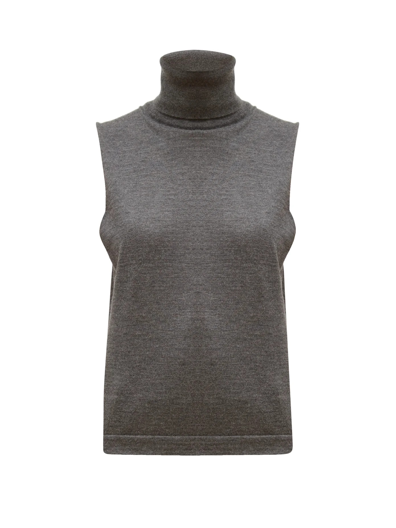 Becca roll-neck cashmere sleeveless sweater - 1