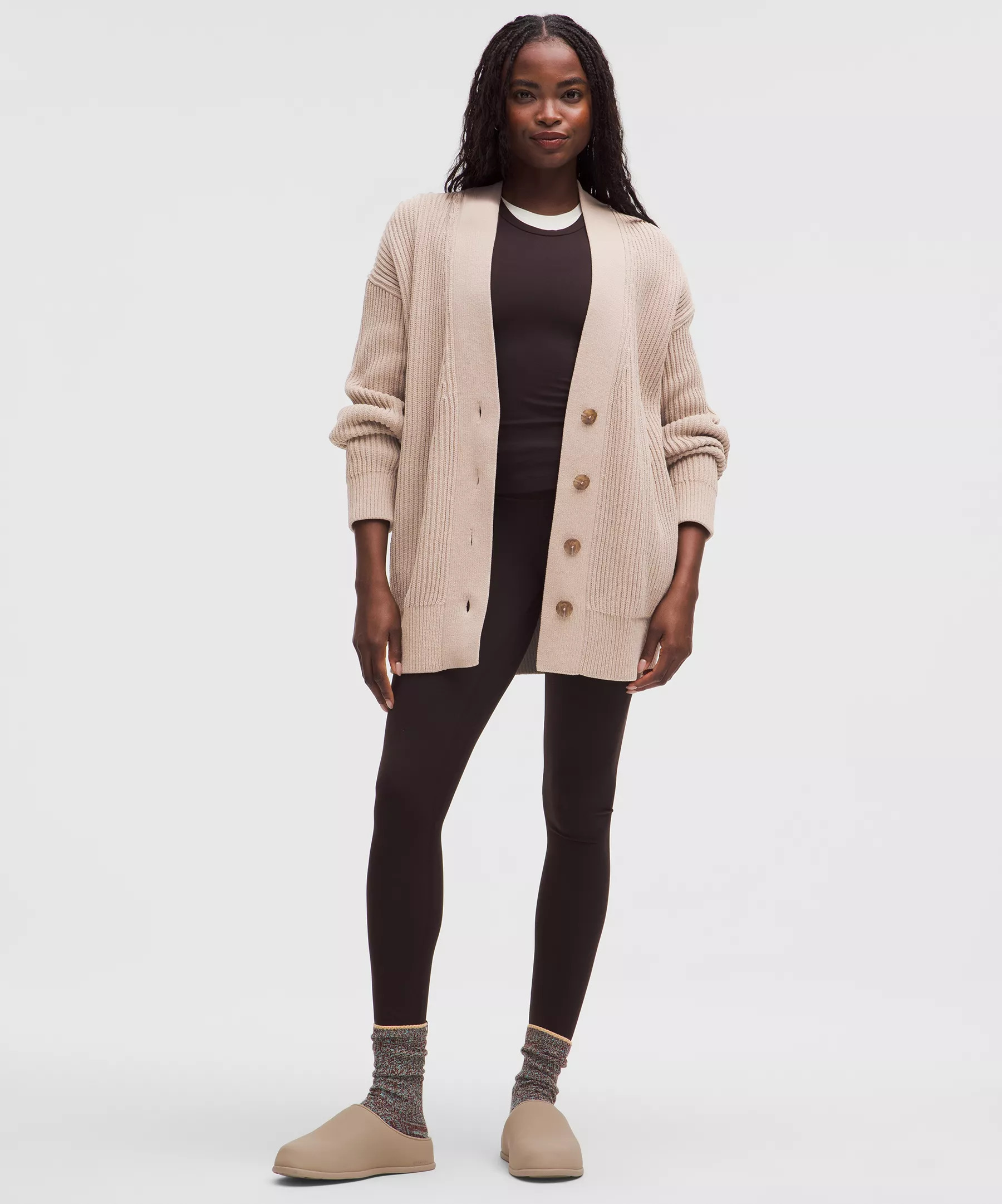 Knit Button-Front Cardigan - 2